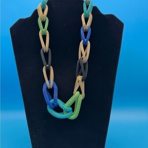 Vintage Multicolor Mesh Link Necklace